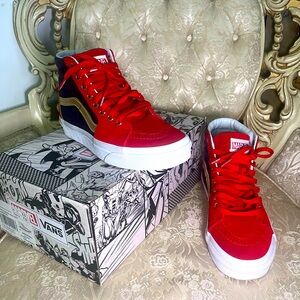 Vans x Marvel, High Tops. Captain Marvel style. Lightly worn. Box included.